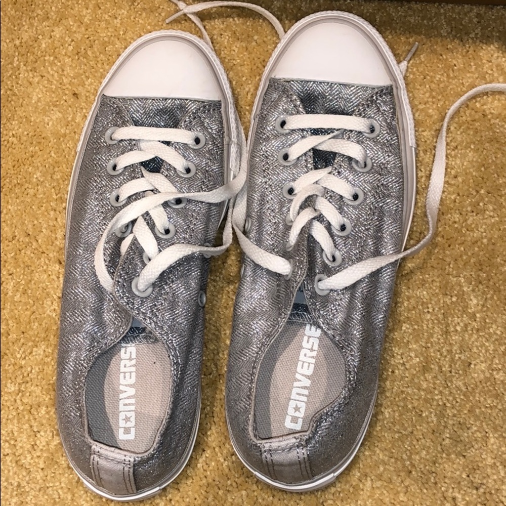 Brand new silver converse